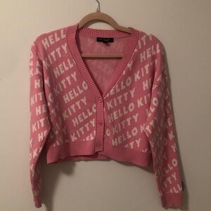 Hello Kitty Pink and White Cardigan